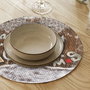 Hermia 4096 Mantel de Comedor, Poliéster y Algodón, Diámetro 37 cm, 4 Piezas